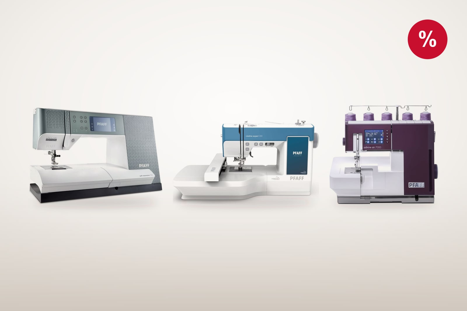 PFAFF quilt expression 720, creative expect 350 und admire air 7000 in der Aktion